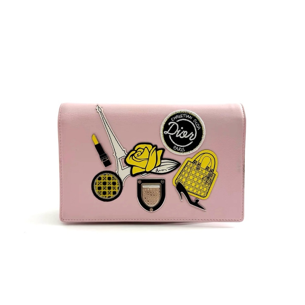 Christian Dior Diorama Patch Embellished Leather Wallet on Chain (2016) - Picture 4 of 12